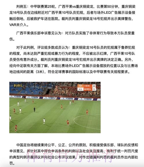 中国足协裁判委员会2025赛季第十五期评议结果公布 中国足协裁判委员会2025赛季第十五期评议结果公布